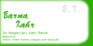 barna kahr business card
